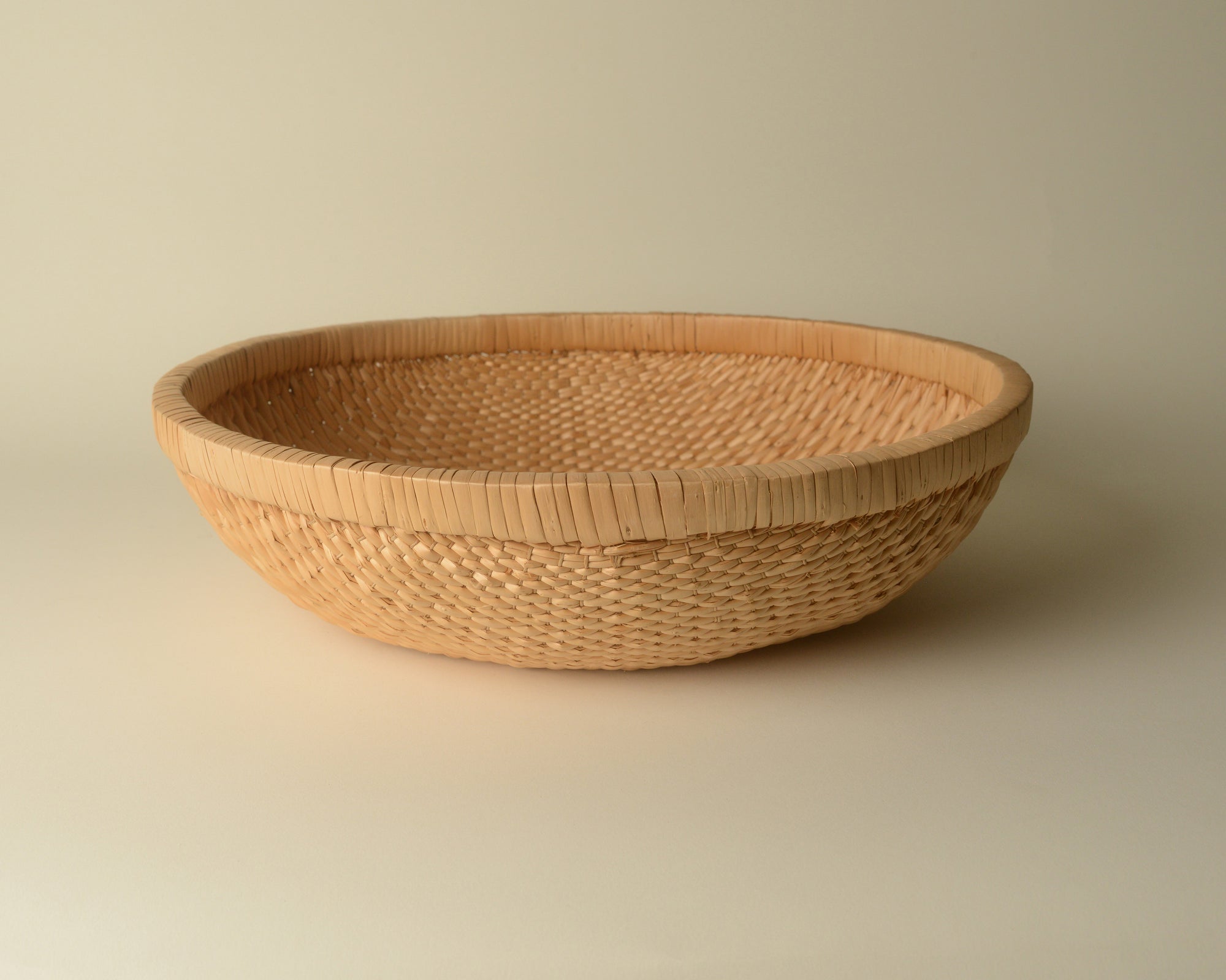 Large handwoven wicker basket.