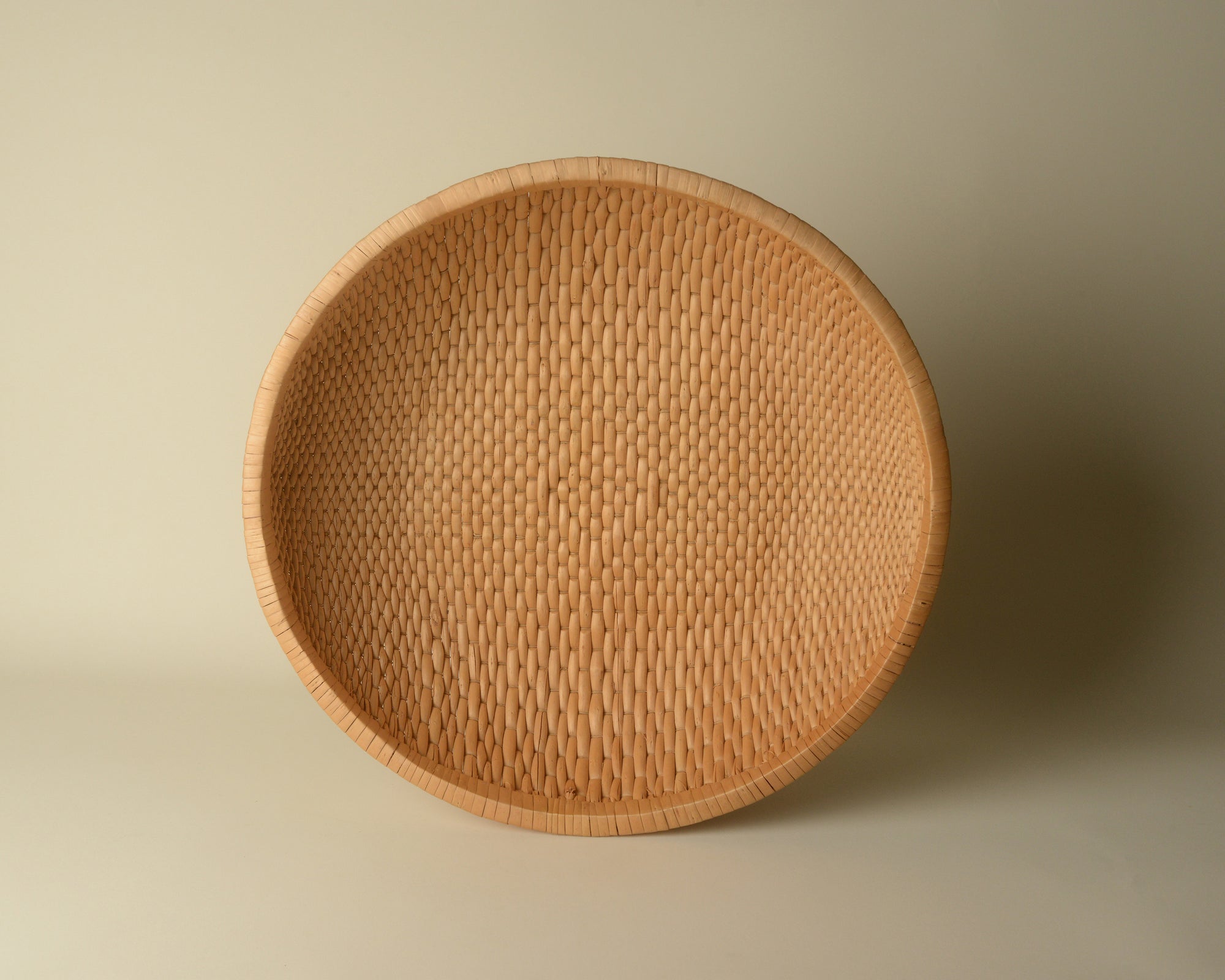 Large handwoven wicker basket.