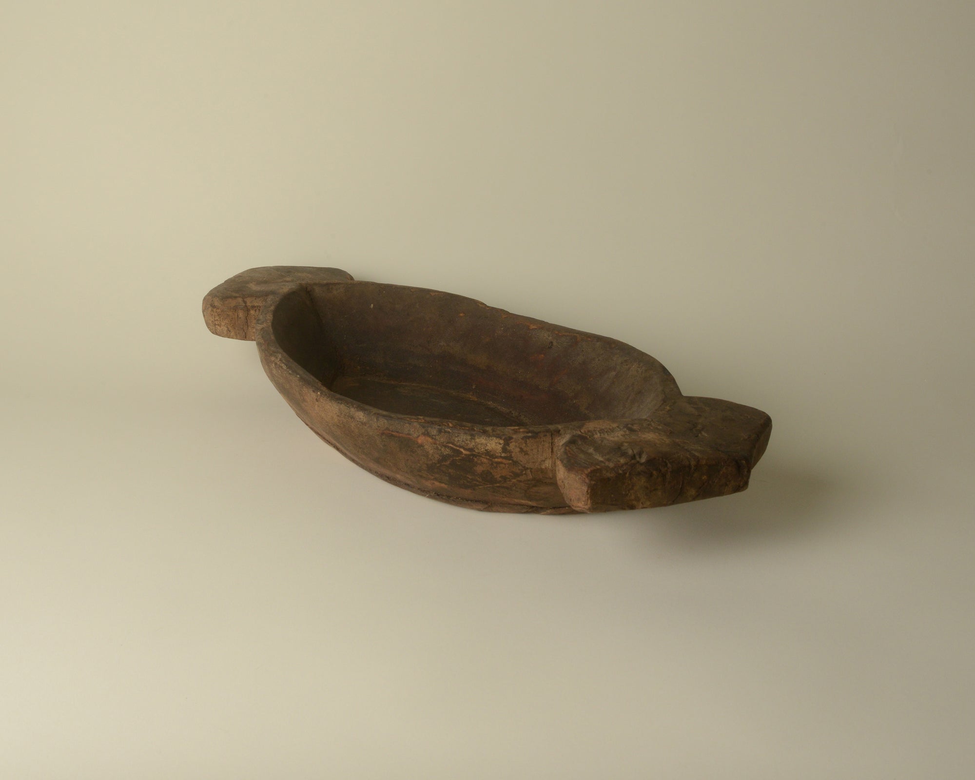 Hand-carved wooden bowl, Naga people, India-Myanmar border region.
