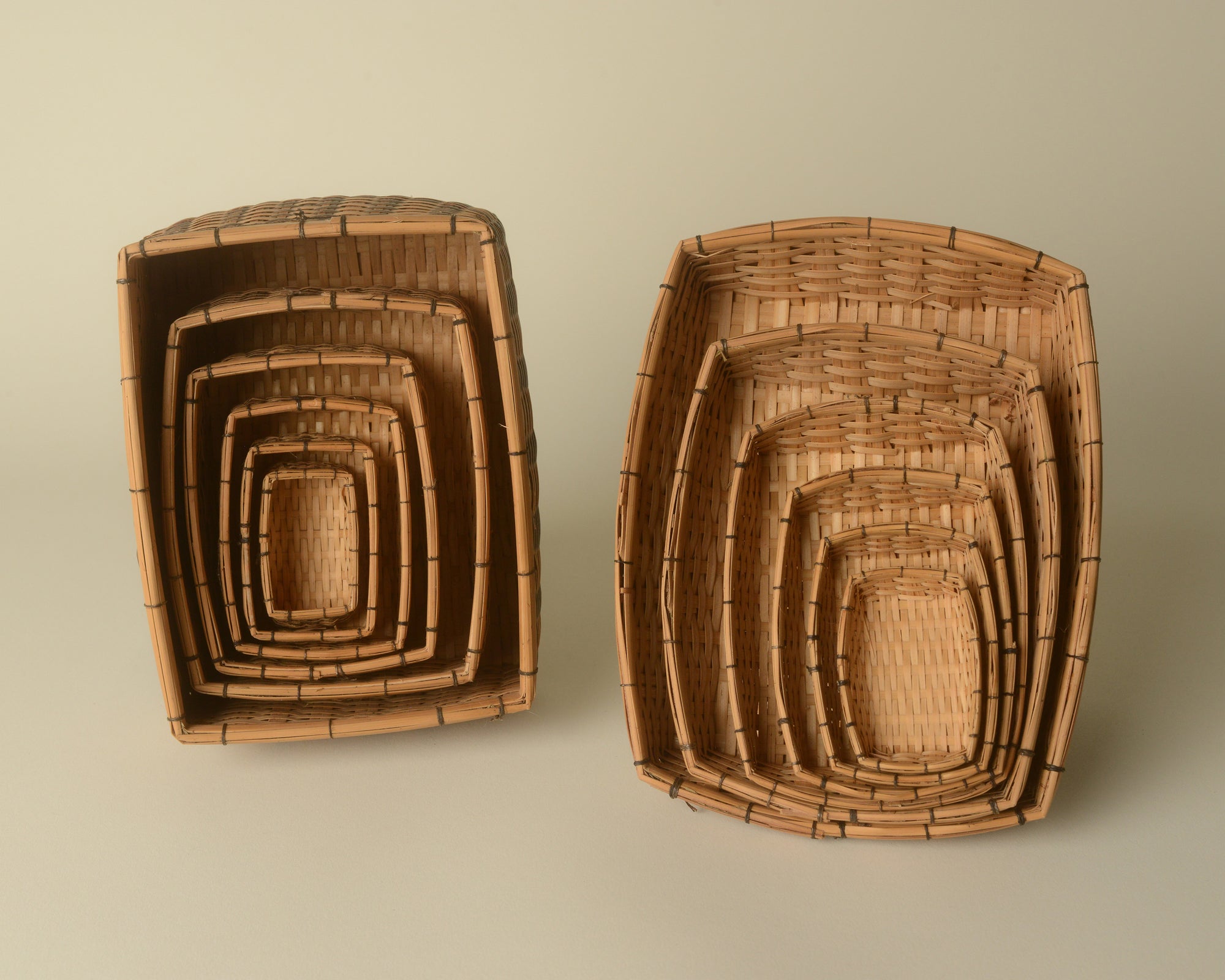Set of nested rectangular boxes from Dominica, West Indies.