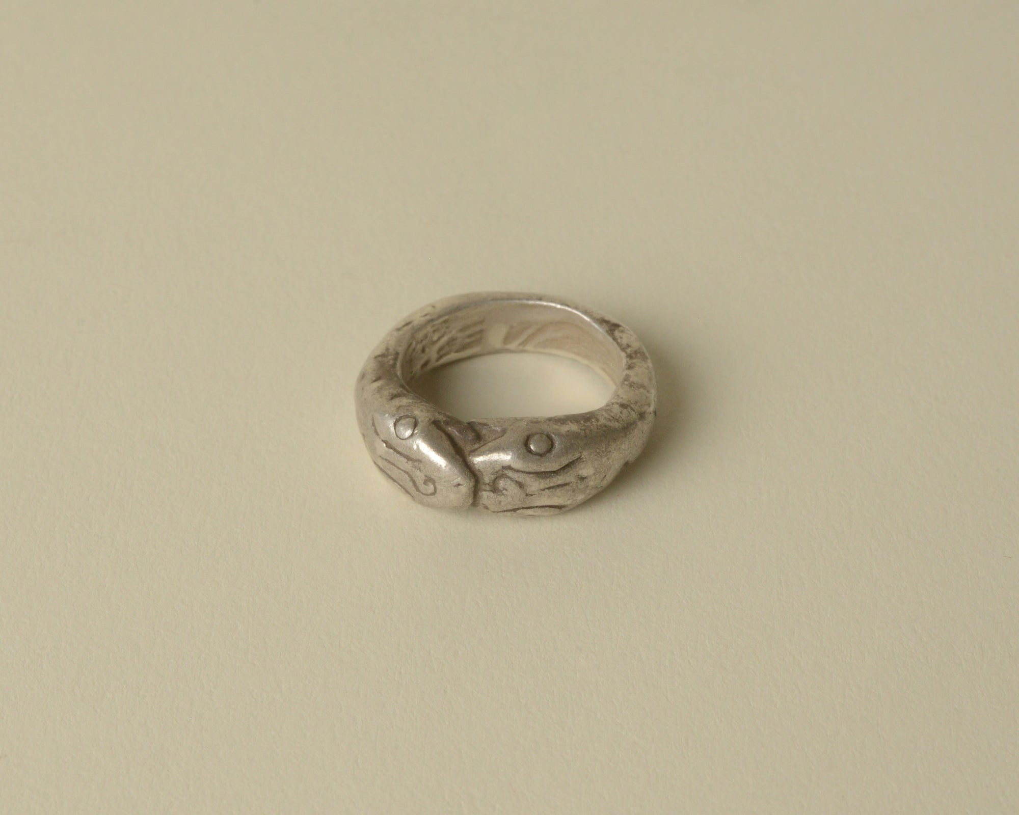 Silver Lanna Snake Ring from Northern Thailand