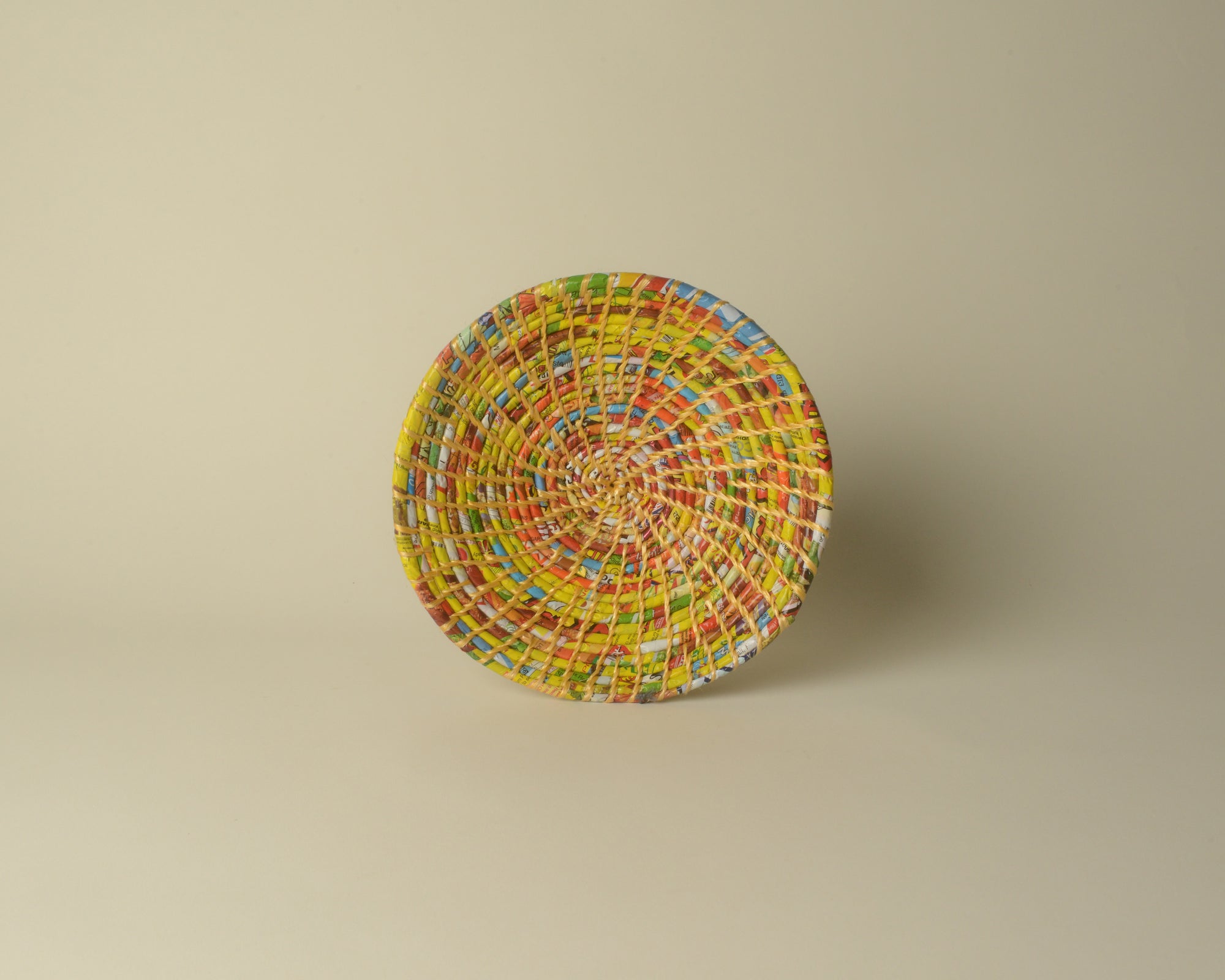 Platter Woven out of Recycled Plastic, Nepal.