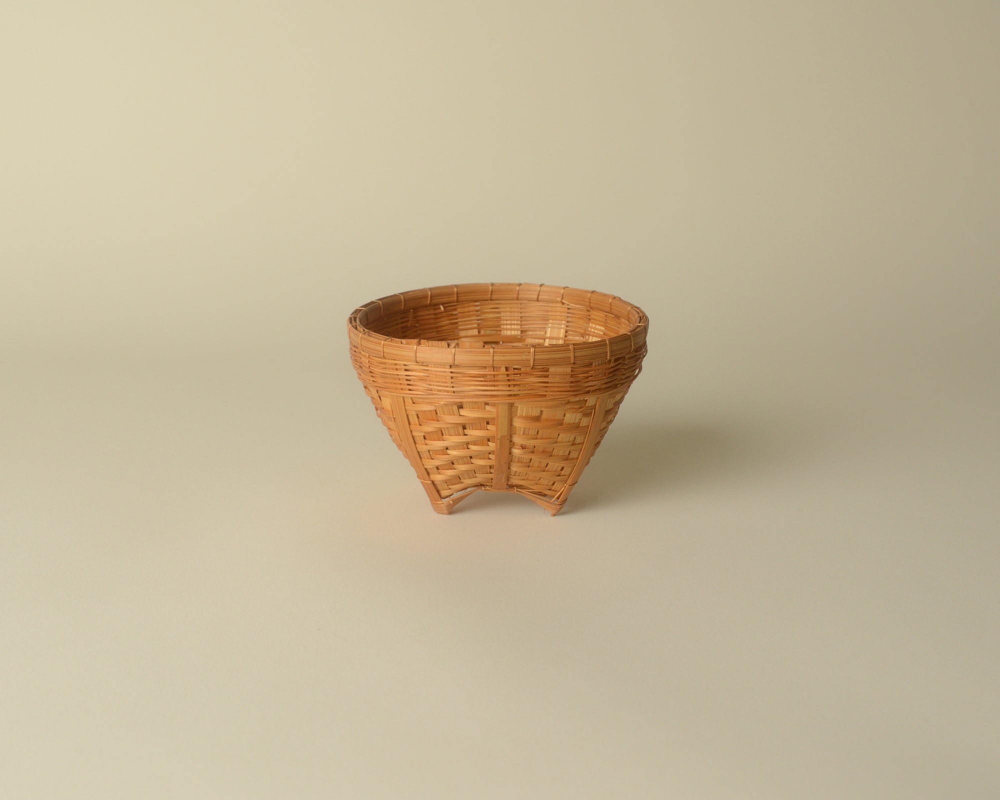 Small Thai Woven Bowl with Elevated Base.