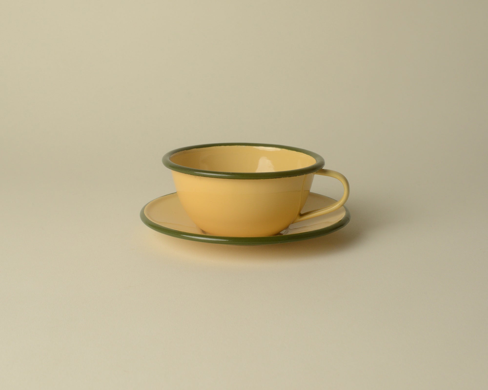Thai Enamel Tea Cup with Saucer.