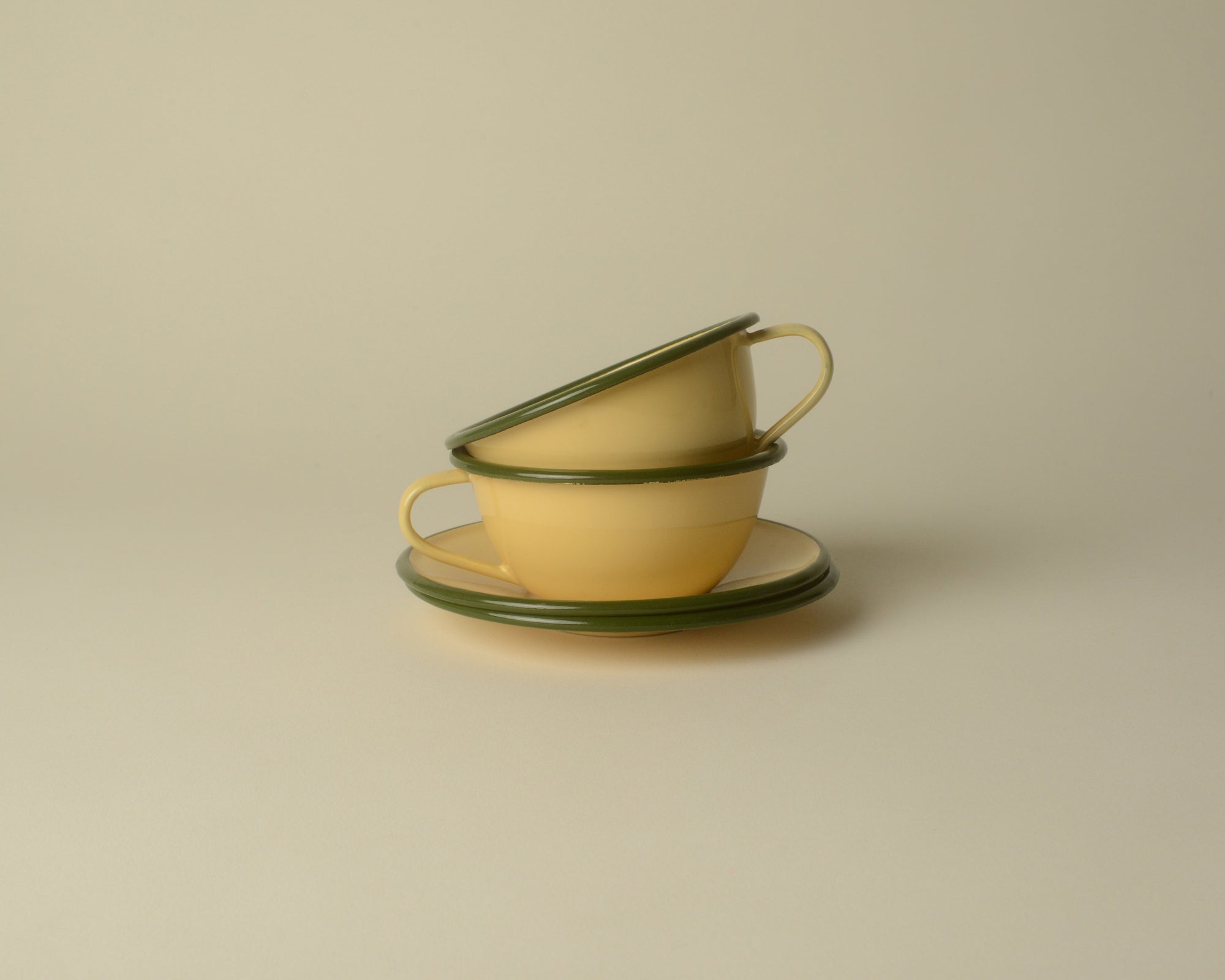 Thai Enamel Tea Cup with Saucer.